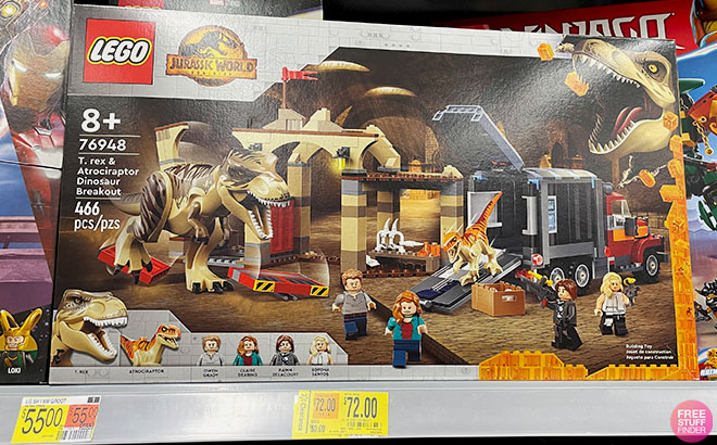LEGO Jurassic World T rex and Atrociraptor Dinosaur Breakout Set