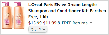 LOreal Paris Elvive Dream Lengths Shampoo and Conditioner Kit 1