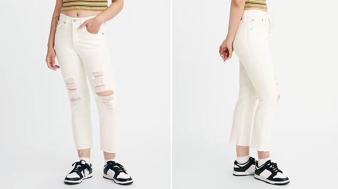 Levis Womens 501 Original Cropped Jeans