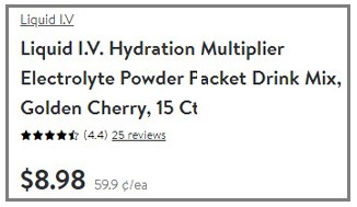 Liquid I V Multiplier 15 Pack Price Screenshot