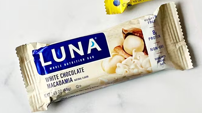 Luna Bar White Chocolate Macadamia Flavor Gluten Free Snack Bars