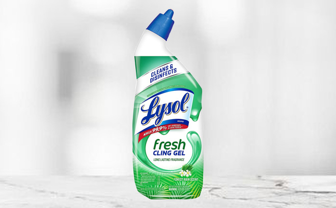 Lysol Toilet Cleaner on a Marble Table