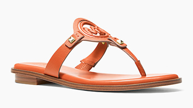 Michael Kors Aubrey Leather T Strap Sandals