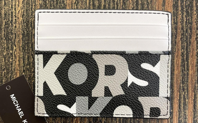 Michael Kors Graphic Logo Tall Card Case in Black Combo Color