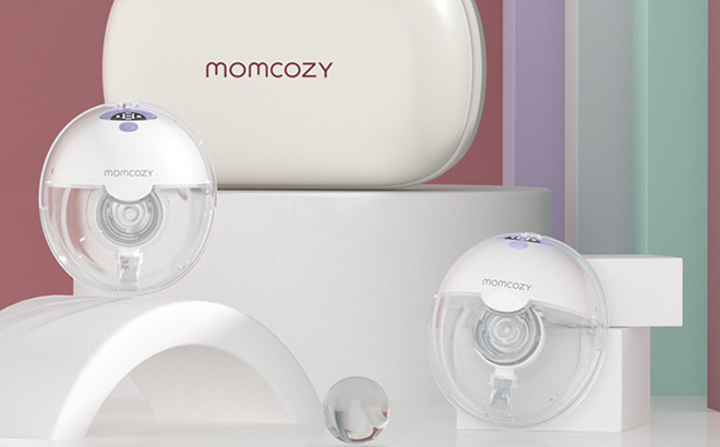Momcozy M5 Hands Free Breast Pump Double Wearable Breast Pump in Purple