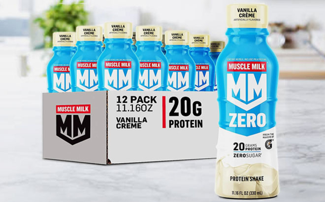 Muscle Milk Zero Vanilla Protein Shake 12 Pack