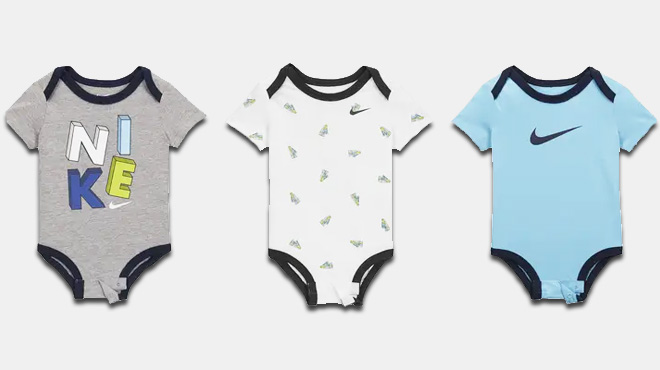 Nike Air Max 3-Pack Assorted Baby Bodysuits