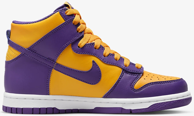 Nike Dunk High Kids Shoes in Orange and Purple