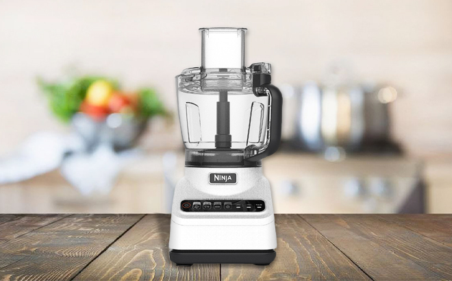 Ninja 9 Cup Pro Plus Food Processor on a Kitchen Table Ninja 9 Cup Pro Plus Food Processor on a Kitchen Table