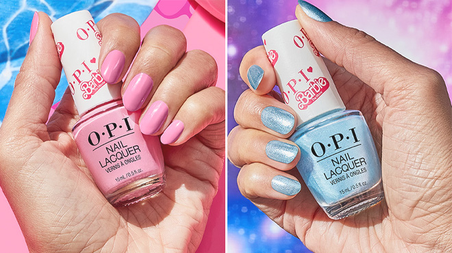 OPI x Barbie Nail Polish Pink and Blue