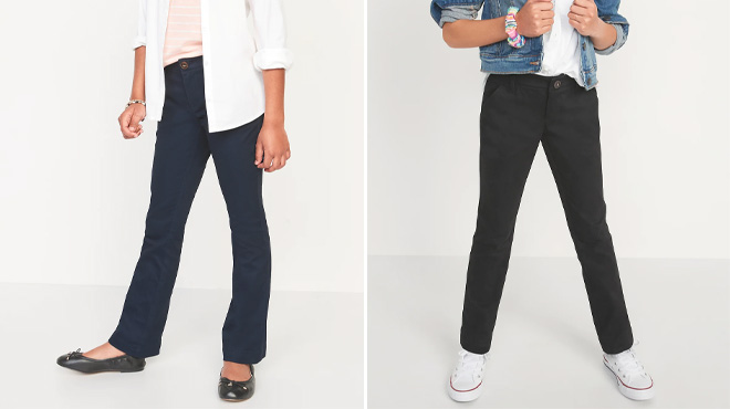 Old Navy Girls Bootcut and Skinny Uniform Pants