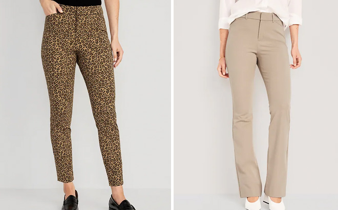 Old Navy High Waisted Pixie Skinny Ankle Pants for Women and High Waisted Pixie Flare Pants for Women