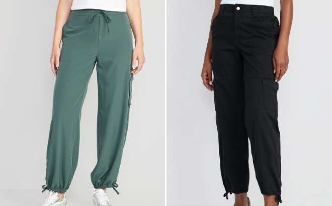Old Navy Womens High Waisted Stretch Cargo Pants and Barrell Leg Cargo Pants