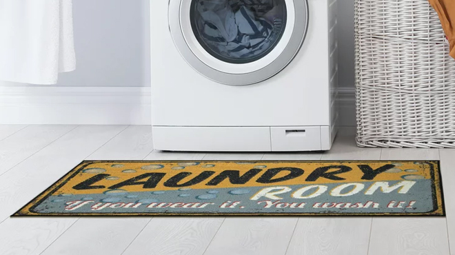Ottomanson Non Slip Bubbles Laundry Room Rug