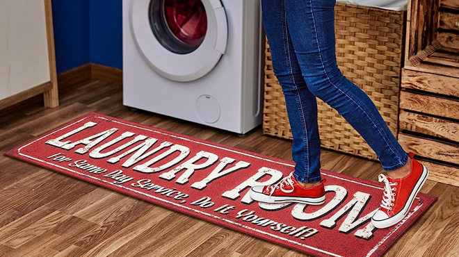 Ottomanson Text Design Laundry Room Rug