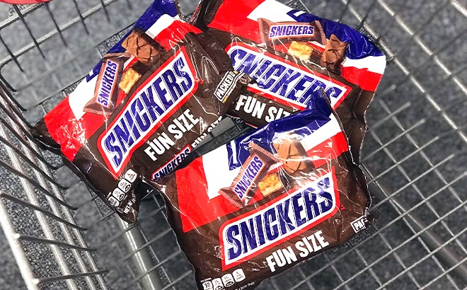 Packs of Snickers Fun Size in cart