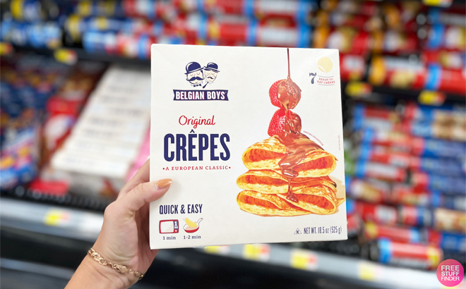 Person Holding a Box of Belgian Boys Crepes