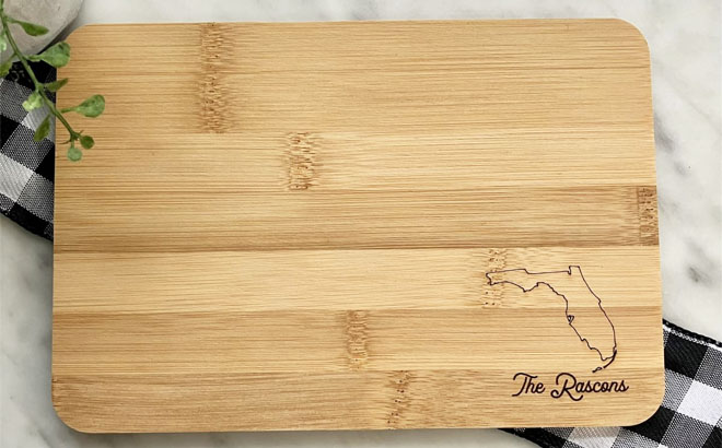 Personalized State Pride Prep Board on a Table