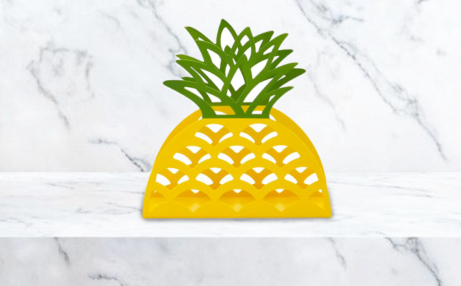 Pineapple Napkin Holder on a Marbled Table