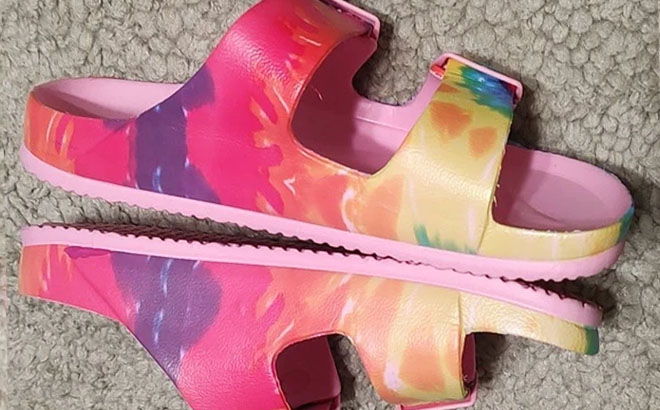 Pink Multicolor Ocean Coast Splash Sandals