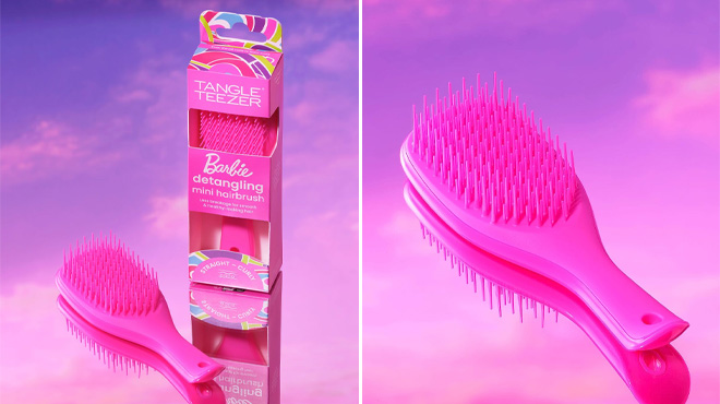 Pink Tangle Teezer x Barbie The Mini Ultimate Detangling Brush