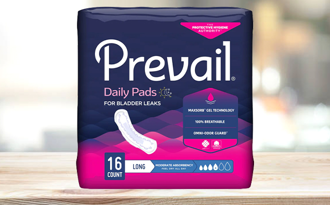 Prevail Daily Pads on a Table