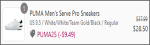 Puma Mens Serve Pro Sneakers Checkout Screenshot