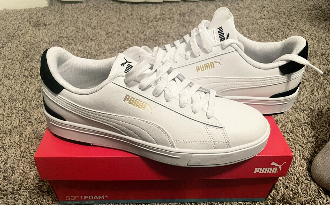 Puma Mens Serve Pro White Sneakers