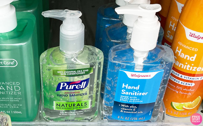 Purelll Hand Sanitizers 8 oz on a Shelf