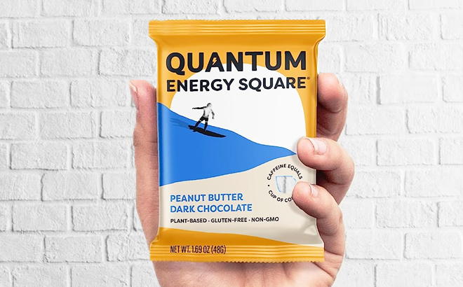 Quantum Energy Squares Peanut Butter Dark Chocolate Bars at Sprout