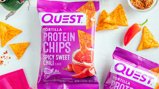Quest Nutrition Tortilla Style Protein Chips 12 ct in Spicy Sweet Chili Quest Nutrition Tortilla Style Protein Chips 12 ct in Spicy Sweet Chili