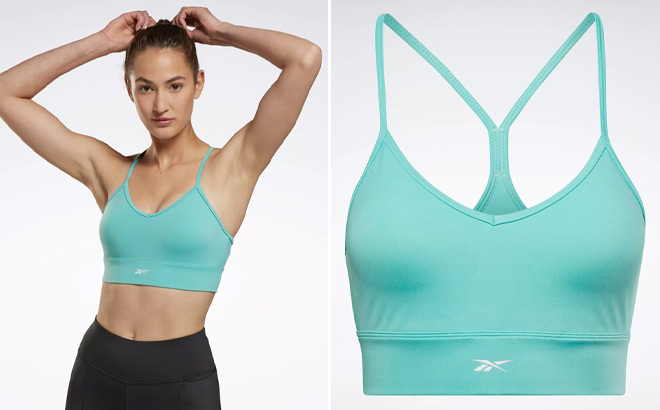 Reebok Workout Ready Sports Bra in Teal Color