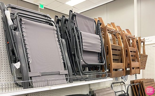 Room Essentials Zero Gravity Lounger on a Shelf at Target