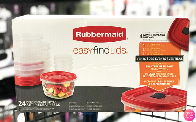 Rubbermaid Food Storage Containers 24 Piece Set on a Cart