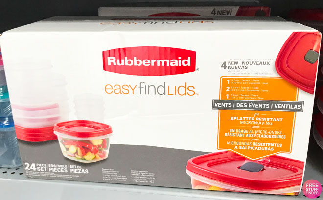 Rubbermaid Food Storage Containers 24 Piece Set on a Shelf
