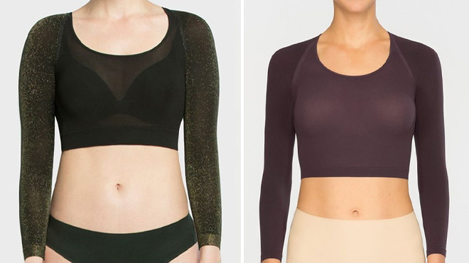 SPANX Arm Tights Layering Piece in Gold Shimmer and Brandy Wine