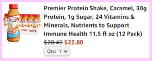Screen Grab on the Final Price Breakdown of Premier Protein Shake 12 Pack