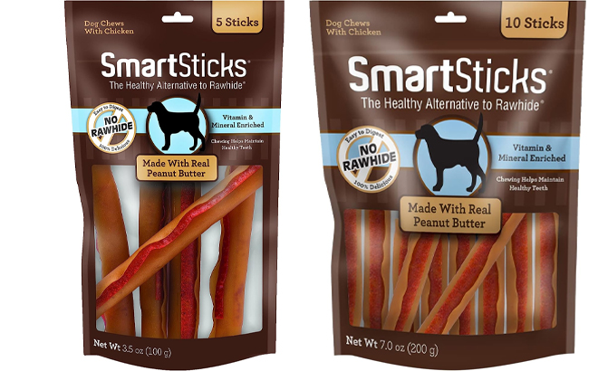 SmartBones 5 and 10 Count Peanut Butter SmartSticks