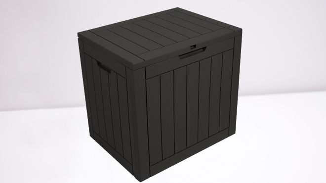 Stout Stuff 31 Gallons Square Plastic Deck Box in Dark Brown