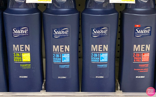 Suave Men Hair Care on a Shelf