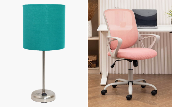 Table Lamp and Home Ergonomic Mesh Swivel Chair