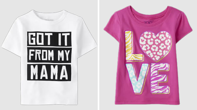 The Childrens Place Baby And Toddler Boys Mama and Girls Love Graphic Tees