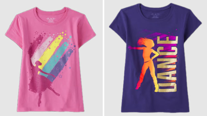 The Childrens Place Girls Ballerina and Dance Graphic Tees