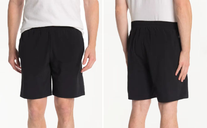 Traverse Woven Mens Shorts on a Gray Background