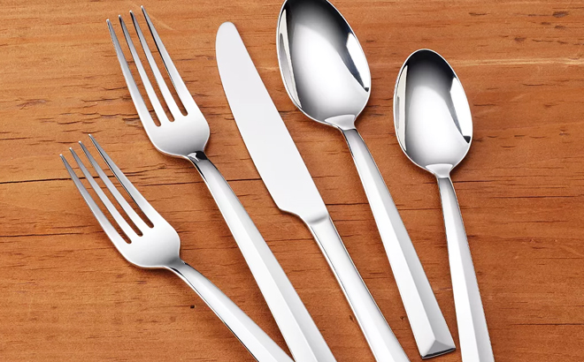 Two Dinner Forks One Dinner Knife One Dinner Spoon and One Teaspoon