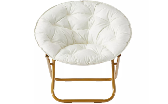 Urban Shop Ivory Saucer Chair with Golden Frame