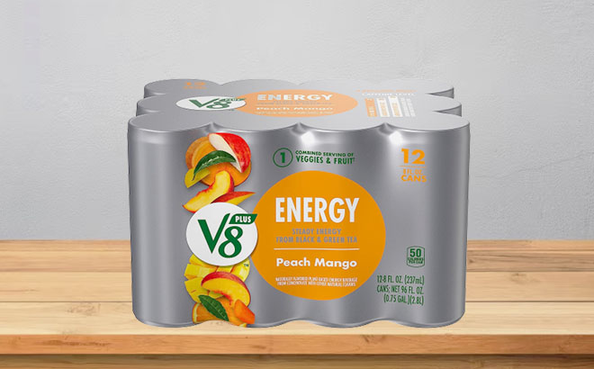 V8 Plus Energy Drink Peach Mango 12 Pack