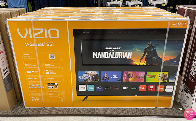 VIZIO 65 Inch Class V Series 4K UHD LED Smart TV on the Floor at a Store