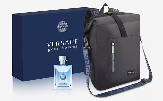 Versace Mens Pour Homme Perfume and Backpack Set