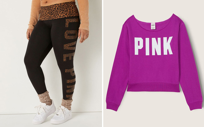 Victoria’s Secret PINK Cotton Foldover Leggings in Full Length